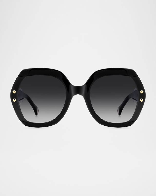 Logo-Print Round Acetate Sunglasses
